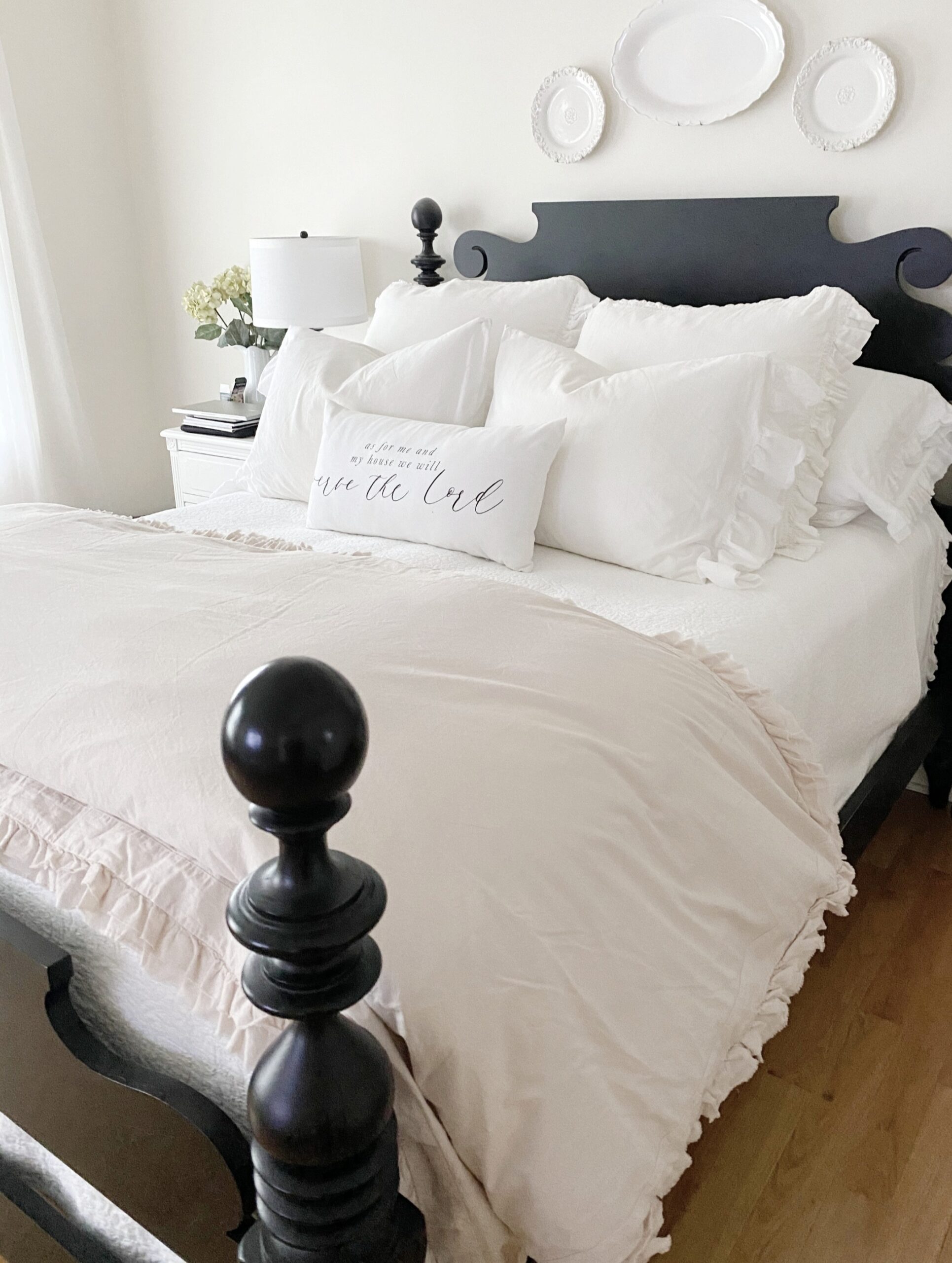Parchment Duvet and white sheet from Garnet Hill.